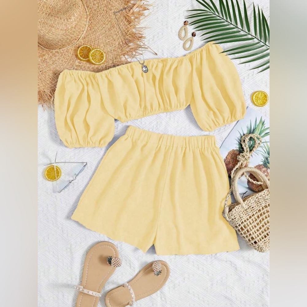 SHEIN Yellow Women's Short set